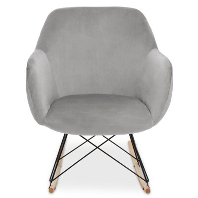 Stockholm Small Grey Velvet Rocking Chair