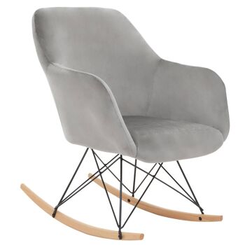 Petit fauteuil à bascule en velours gris Stockholm 3