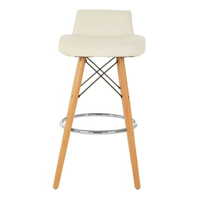 Stockholm White Leather Effect Seat Bar Stool