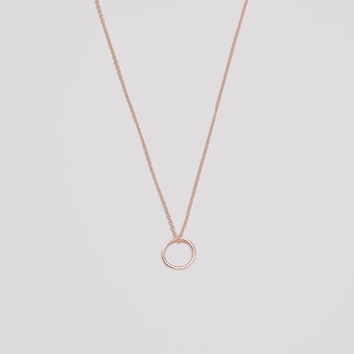 medium circle necklace - Roségold - L