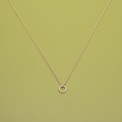 collier petit cercle - or rose