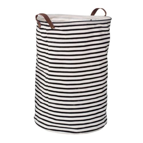 Stripe Black and Natural Laundry Bag