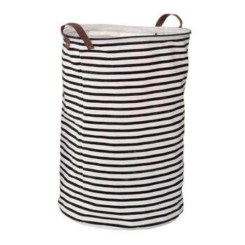 Sac à Linge Stripe Noir et Naturel 2