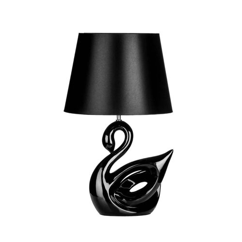 Swan Black Polyresin Table Lamp