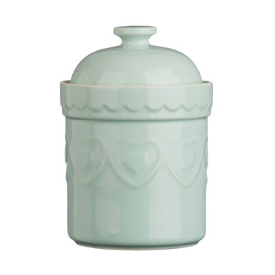 Sweet Pastel Green Heart Storage Canister