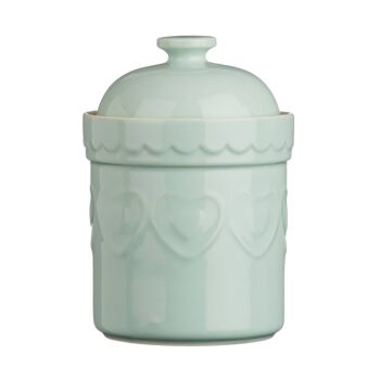 Boîte de rangement en forme de cœur vert pastel doux 6