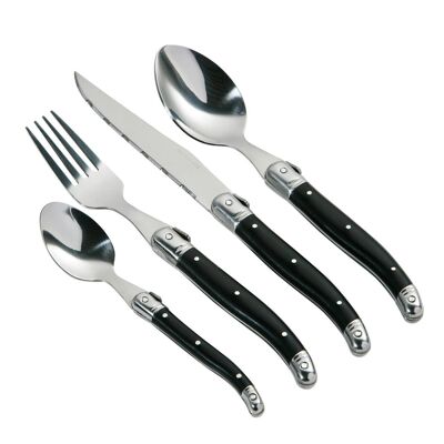 Swiss 16pc Black Cutlery Set