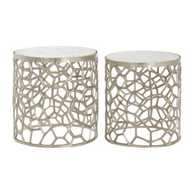 Templar Nickel / Marble Side Tables
