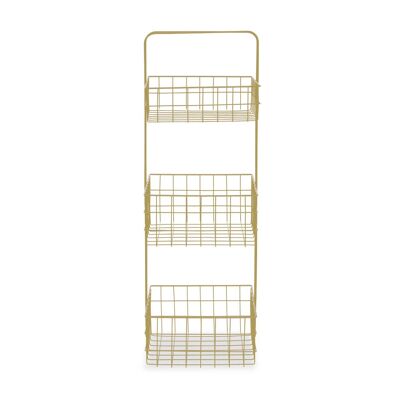 Three Tier Gold Finish Storage Caddy