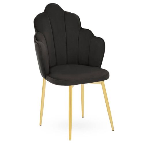 Tian Black Velvet Dining Chair