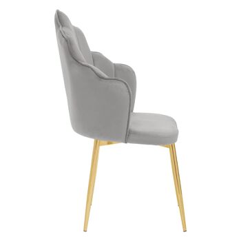 Chaise de salle à manger en velours gris Tian 9