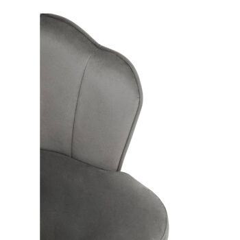 Chaise de salle à manger en velours gris Tian 10