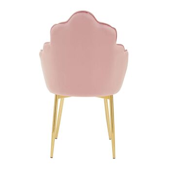 Chaise de salle à manger en velours rose Tian 10