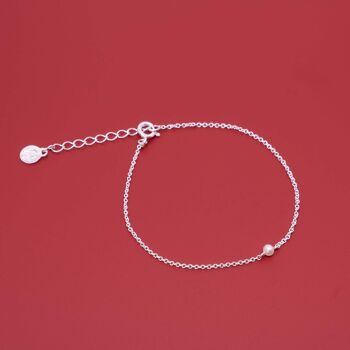 bracelet perle simple - argent 1