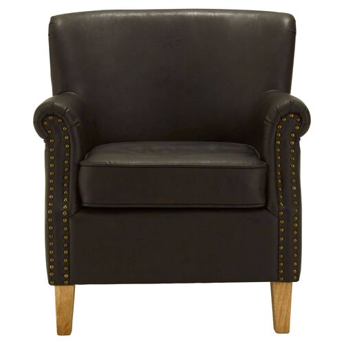 Trinity Brown Leather Effect Armchair