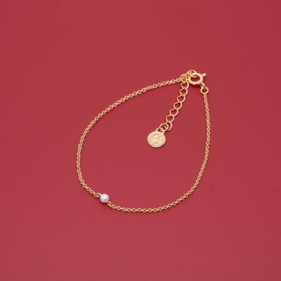 braccialetto di perle singole - oro