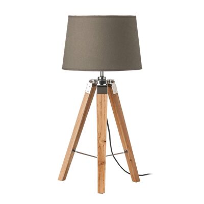 Tripod Table Lamp with Light Wood Base