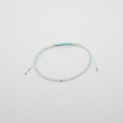 bracelet pierre de naissance - Mars / Aigue-marine (or)