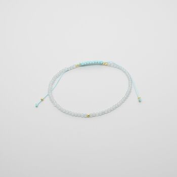 bracelet pierre de naissance - Mars / Aigue-marine (or) 1