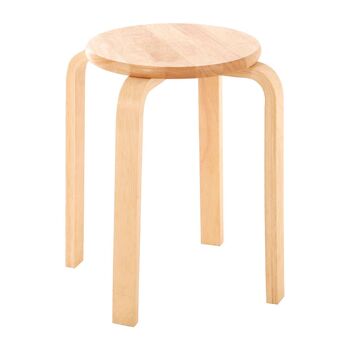 Tabouret empilable en bois d'hévéa tropical 10