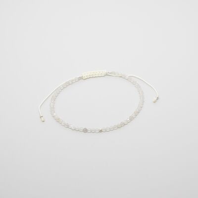 birthstone bracelet - April / moonstone (silver)