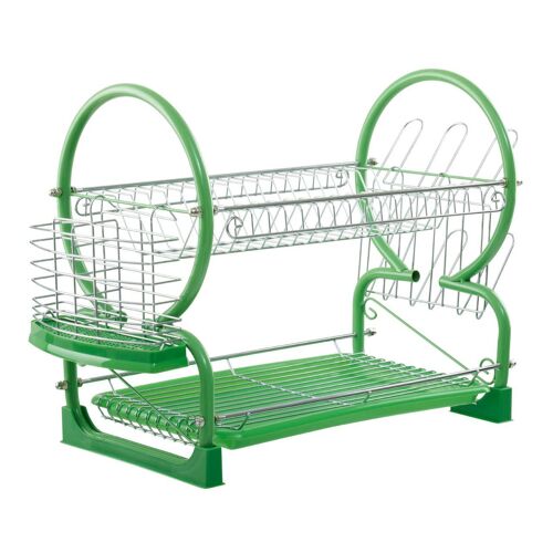Two Tier Green Dish Drainer