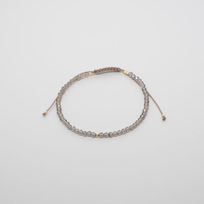 birthstone bracelet - Juni / Rauchquartz (gold)
