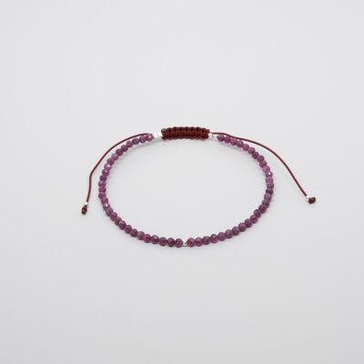 birthstone bracelet - Juli / Rubin (silber)