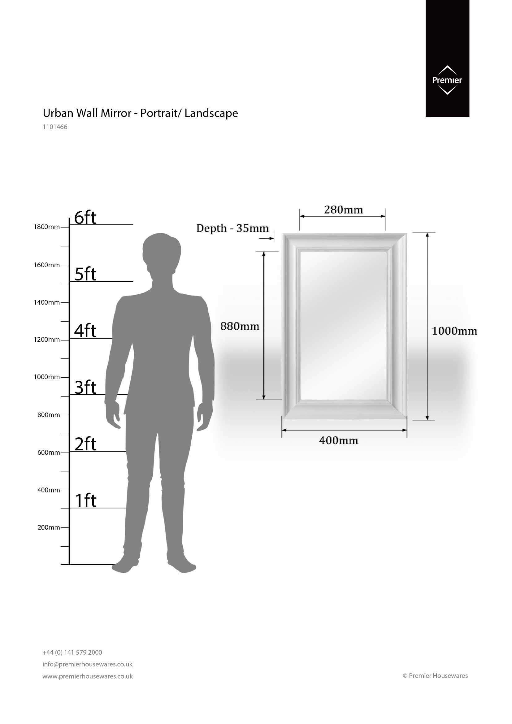 Urban Matt White Finish Wall Mirror