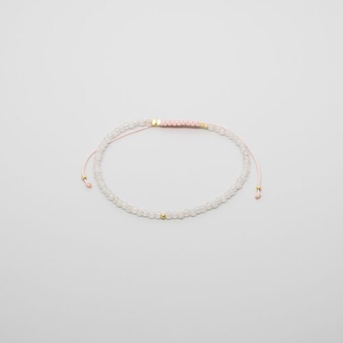 birthstone bracelet - Oktober / Rosequartz (gold)