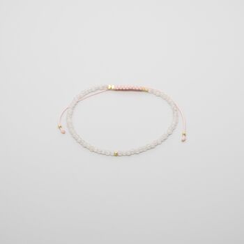 bracelet pierre de naissance - Octobre / Quartz Rose (or) 1
