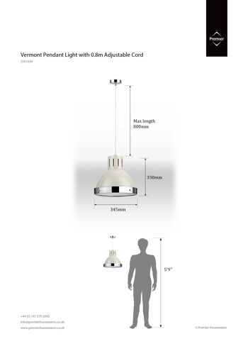 Suspension en forme de cloche de couleur argile du Vermont 3