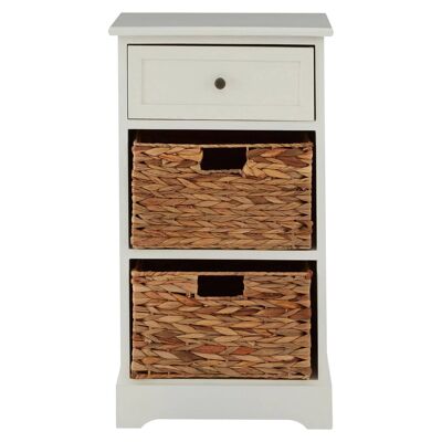 Vermont Ivory 1 Drawer 2 Baskets Cabinet