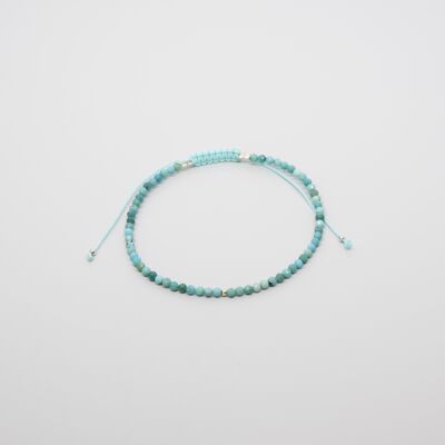 bracelet pierre de naissance - décembre / turquoise (argent)