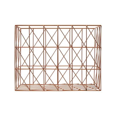 Vertex Copper Finish Cross Design Wire Basket