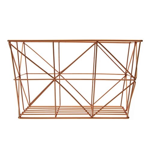 Vertex Copper Finish Tapered Wire Basket