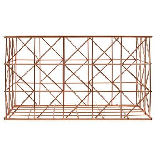 Vertex Copper Finish Zigzag Wire Basket