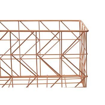 Vertex Corbeille en fil métallique zigzag au fini cuivre 5