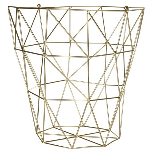 Vertex Gold Finish Tall Storage Basket