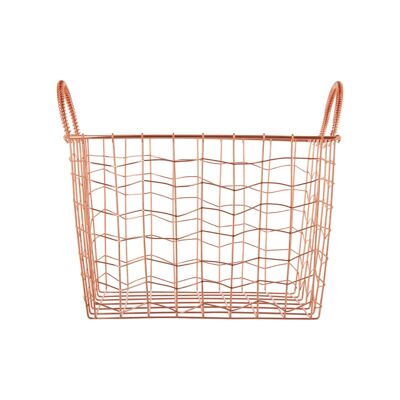 Vertex Wavy Grid Rectangular Wire Basket