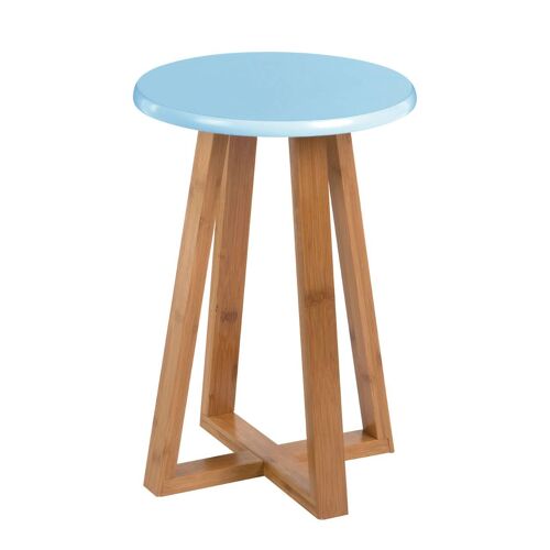 Viborg Blue Bamboo Round Stool