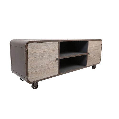 Village Three Doors Two Shelves Media Cabinet