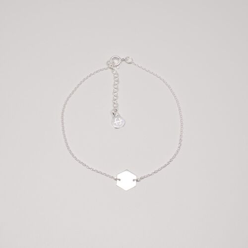 hexagon bracelet - Silber