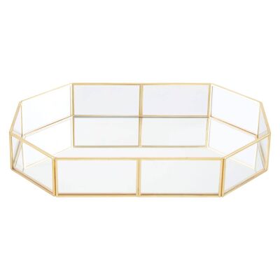 Vintage Glass Octagonal Jewellery Tray