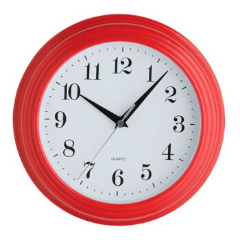 Horloge Murale Vintage en Plastique Rouge 1