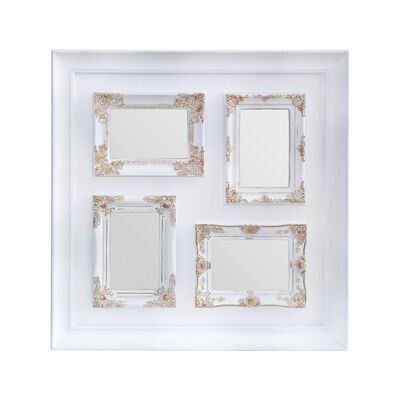 Vintage Style White & Gold 4 Photo Frame