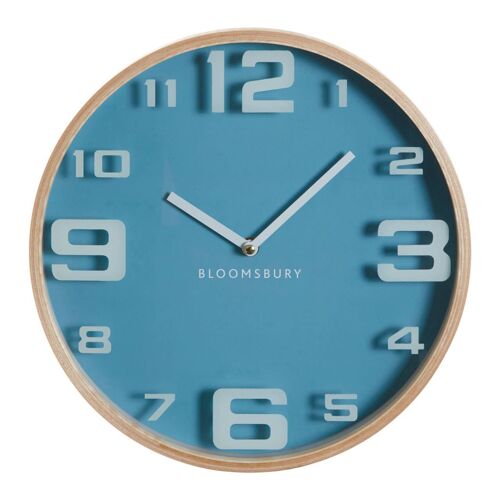 Vitus Blue Wood Large Numbers Wall Clock