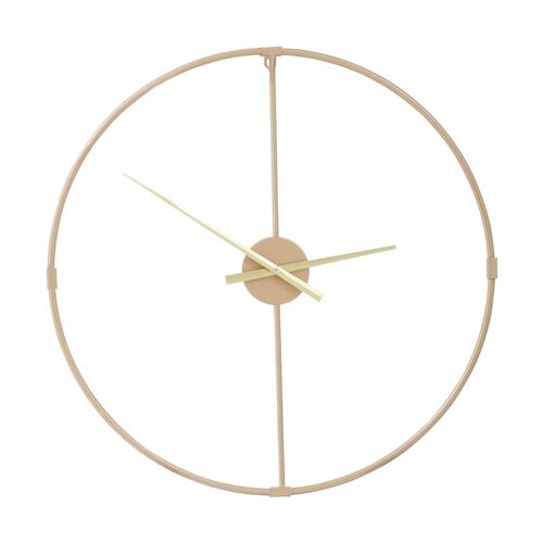 Wall Clock with Gold Finish Metal Open Frame