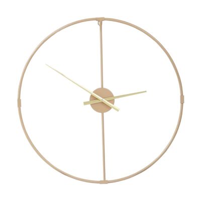 Wall Clock with Gold Finish Metal Open Frame