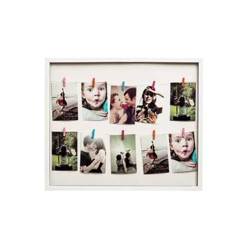 Washing Line White Plastic 10 Peg Photo Frame